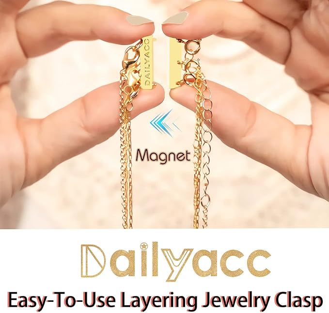 layering necklace clasp,18 k gold and silver separator for stackable necklaces