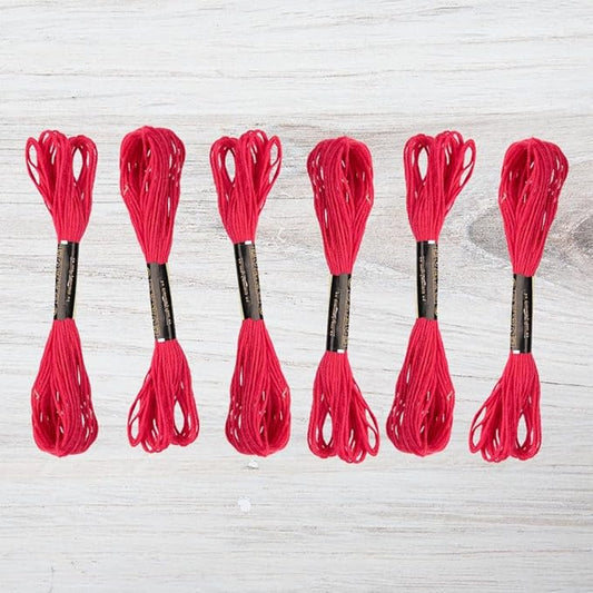 embroidery floss pack – 6 skeins, 8.7 yards each – rose red embroidery floss for needlework, diy bracelets, crafting, weaving