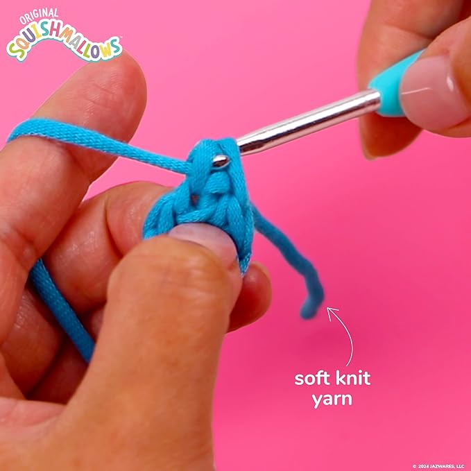 Original Squishmallows Bebe the Bluebird Crochet Kit, Includes Yarn, Crochet Hook, Starter Hooks, Step-By-Step Tutorials, Exclusive Crochet Kit For Beginners, DIY Craft, Crochet Kits, Great Teen Gifts