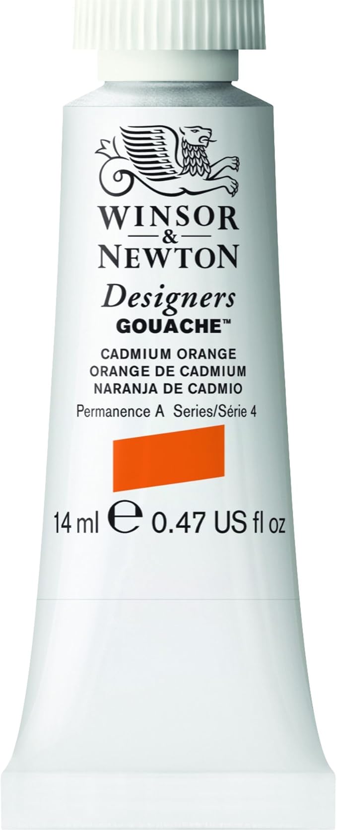 Winsor & Newton Designer's Gouache, 14 ml (0.47oz) tube, Cadmium Orange