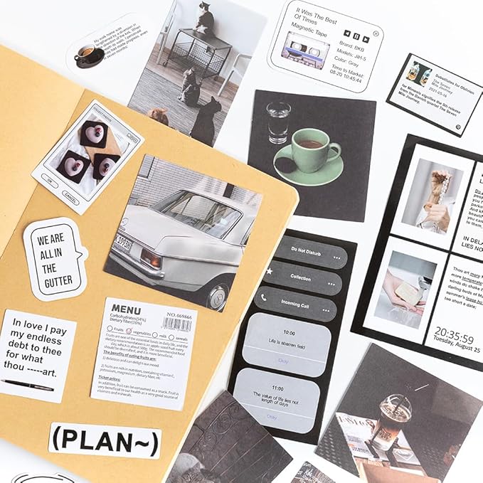 Alideco 200pcs Vintage Scrapbook Supplies Pack for Art Journaling Bullet Junk Journal Planners DIY Paper Stickers Craft Kits Notebook Collage Album Aesthetic Cottagecore Picture Frames (yehangxifei)