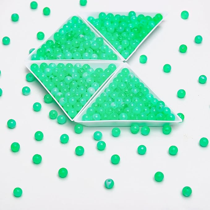 bonny boxx 1000pcs 6mm green jade round beads, smooth acrylic balls, plastic resin gumball bubblegum chunky beads for necklace & bracelet making, crafting supplies