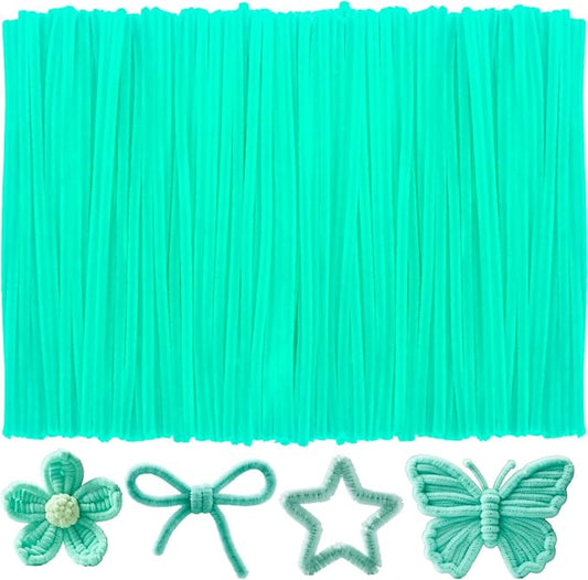 Lake Green Pipe Cleaners Craft,Creative Craft Pipe Cleaners for Flower Making,Chenille Stems Crafting Pipe Cleaners Artificial Flowers,Craft Supplies for Home Festivals DIY,Toys for Girls 8-10