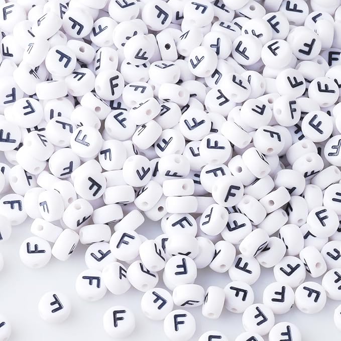 500pcs Letter F Beads Bulk, Letter Beads, Alphabet Bead for Friendship Bracelets, Jewelry Making Supplies,DIY Making Kit