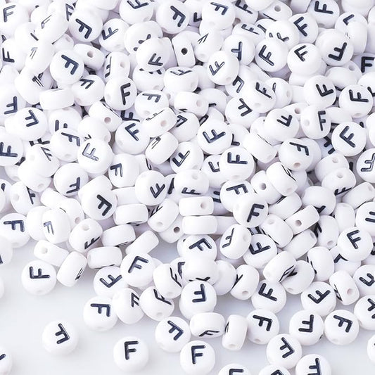 500pcs Letter F Beads Bulk, Letter Beads, Alphabet Bead for Friendship Bracelets, Jewelry Making Supplies,DIY Making Kit