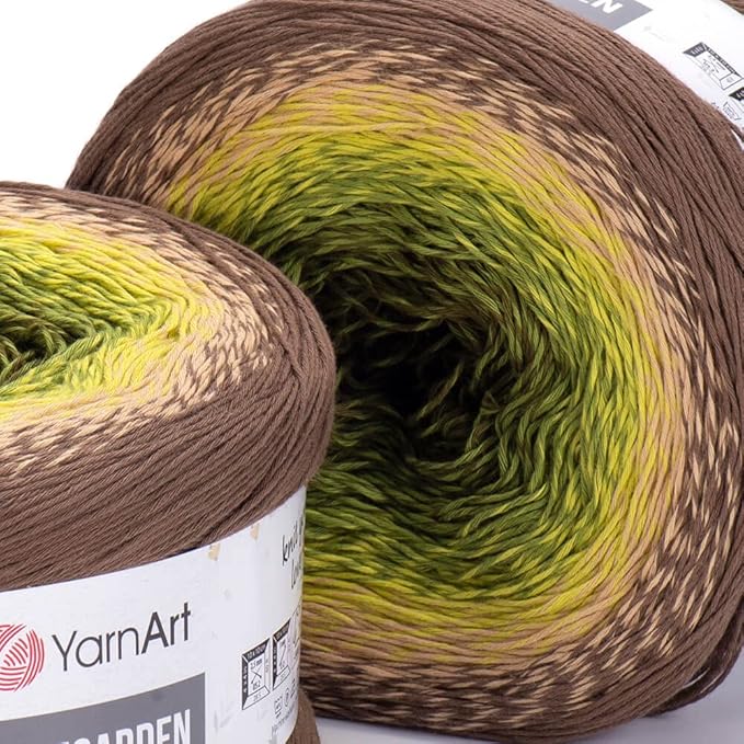 Yarn Art Flowers Rosegarden 100% Cotton 250gr 8.80 oz 1094yds Multicolor Cotton Yarn Rainbow Crochet Yarn Spring Summer (322)