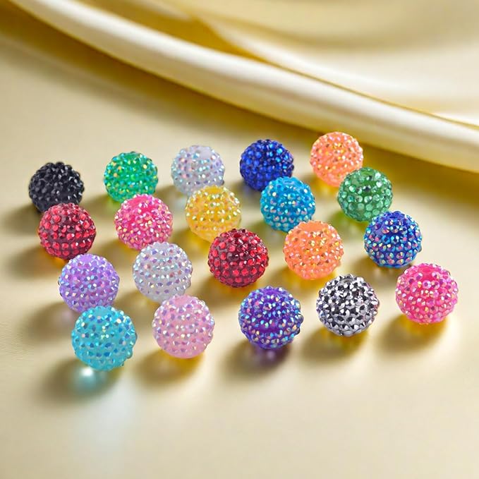 20mm Rhinestone Beads for Pens 20pcs Beaded Pens Beads Bling Glitter Suger Bugglegum Beads Large Balls Crystal Pen Beads for DIY Pens Keychain Making Suppliers Bulk