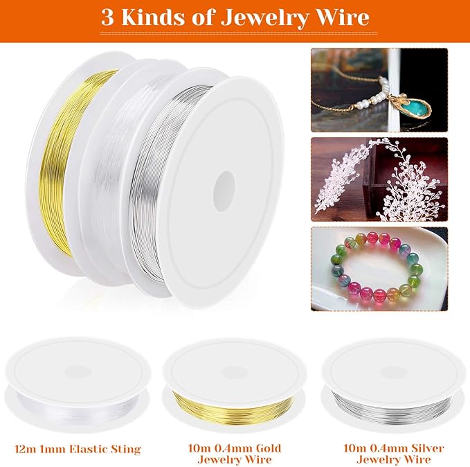 Audab Jewelry Making Kit with Tools, Wires, Charms and Findings for Jewelry Making and Repair