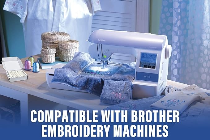 ThreadNanny 144pcs White Prewound Bobbin Thread Plastic Size L (SA155) for Brother Embroidery and Sewing Machine Polyester Thread
