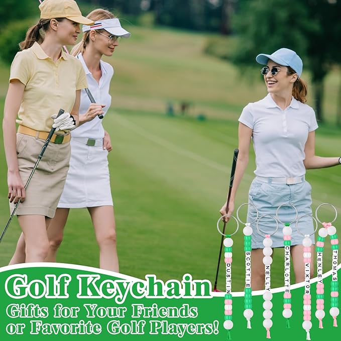 Landical 564 Pcs Golf Keychain Making Kit DIY Basketball Bead Keychain Set Craft Adjustable Sport Letter Bead Sport Theme Party Favor Gift Backpack Accessories Holiday Decoration(Pale Color)