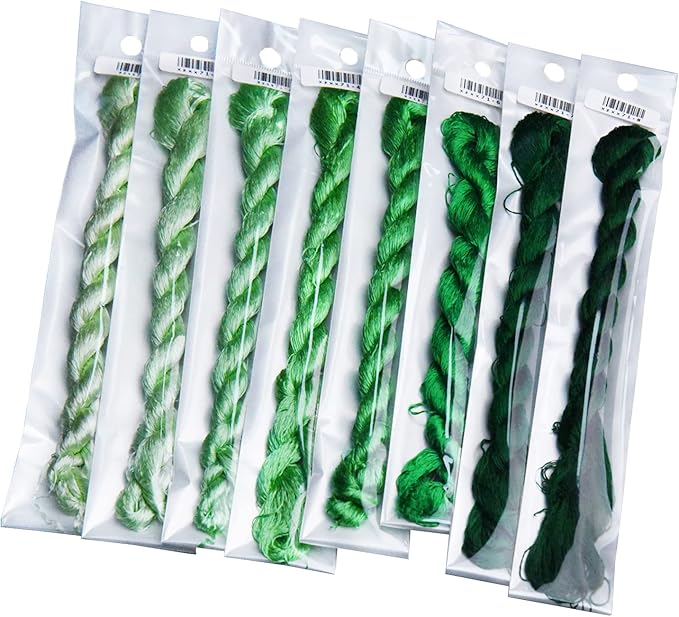 Natural 100% Silk Thread, Handmade Embroidery Thread Silk Floss 8 Colors 110m Each (71)