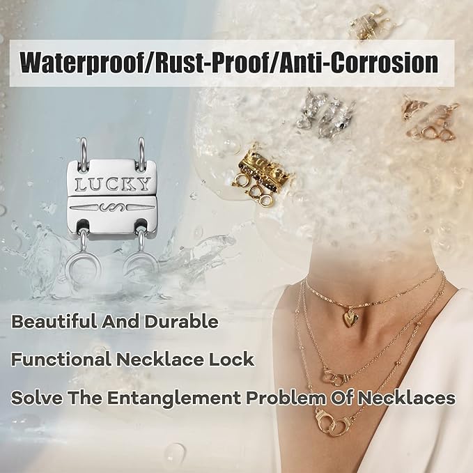 dailyacc lucky necklace layering clasp 18k gold and silver strong multiple necklace clasps for layered look separator