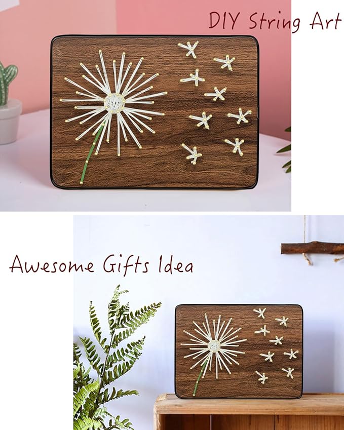 BAZIMA DIY String Art Kit for Beginner, DIY Craft Kit,Unique Gift,Craft Kit for Holidays，Dandelion 2