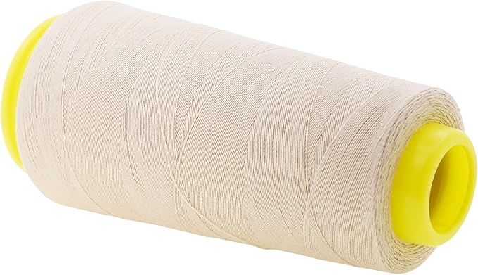 Mandala Crafts Cream Thread Cones for Machine and Hand Quilting - 2400 Yds 50 WT Multiple Purpose Mercerized 100% Cotton Threads for Sewing Machine Serger Embroidery