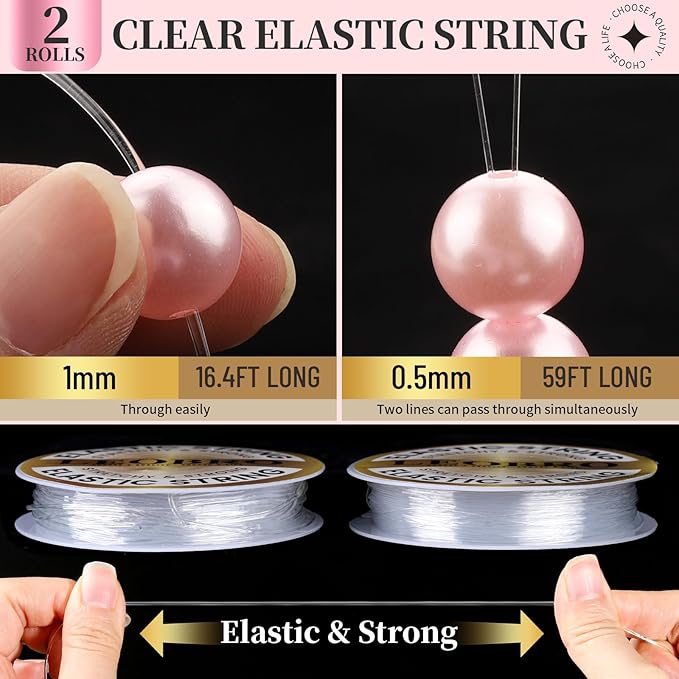 leobro pearl beads for bracelets, pink beads for jewelry making, friendship bracelet kit, crafts & diy jewelry bracelet making kit