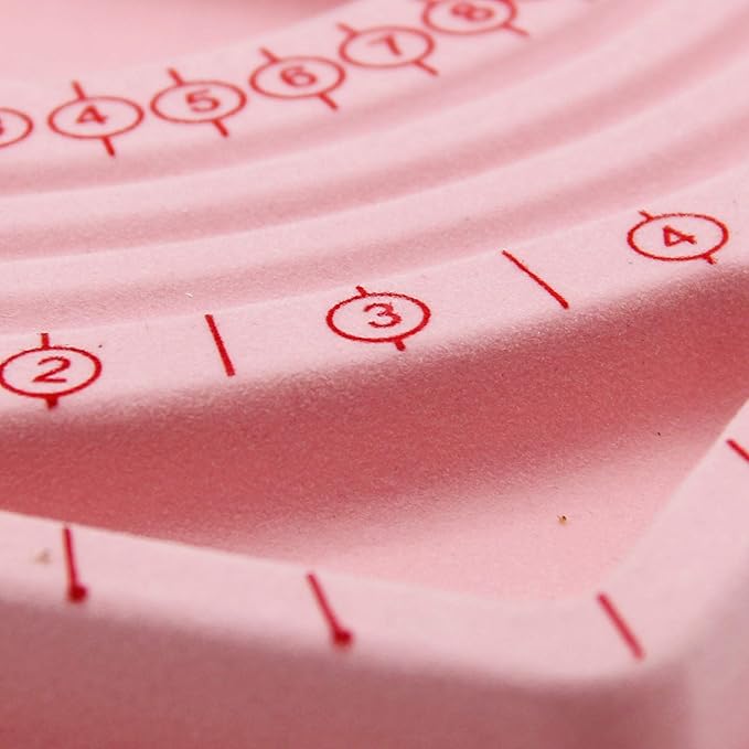 H&W Pink Bead Board with Flock, 9.5 by 12.9-inch, Design Beading Board Tray DIY Craft Tool for Girl and Necklace Beading Jewelry Designer