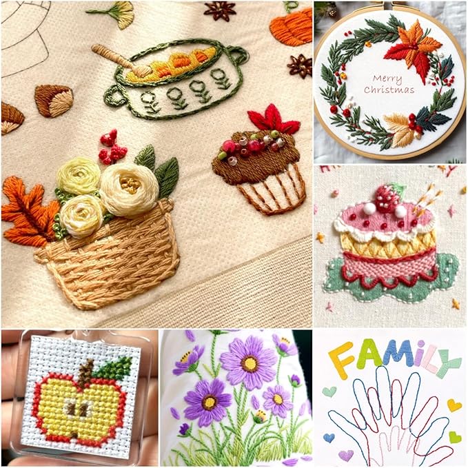 Embroidery Floss 16 Skeins 8.7 Yard Autumn Colors Friendship Bracelet String Cross Stitch Threads for Jewelry Making Bracelet Stitching Thread Floss Bracelets Making Yarn