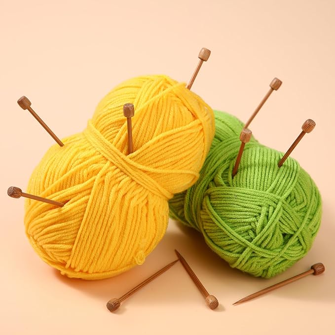 Luinabio 20 Pcs Bamboo Crochet Marking Pins Smooth Single Pointed Knitting Needles 2.75 Inch Mini Pins Knitting Accessories for Beginners DIY Craft Making Crochet Supplies (Nut Brown)