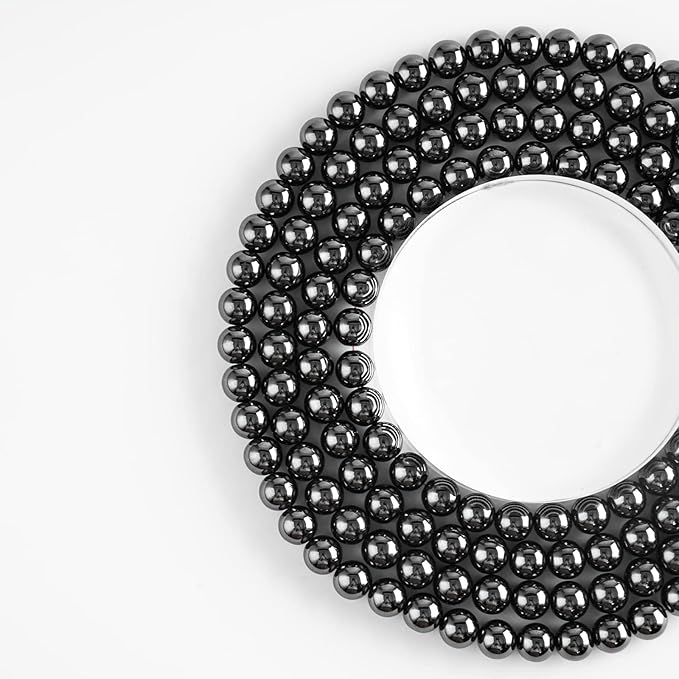 8mm Natural Hematite Round Bead - 45PCS Bulk Gemstone Beads for Jewelry Making, DIY Bracelets, Necklaces - Includes Crystal Stretch Cord - Stone Beads for Crafting Gifts