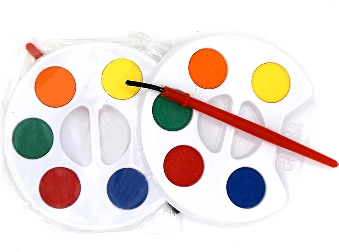 Color Swell Bulk Watercolors Round Paint Pack with Brushes - 50 Sets with 5 Washable Colors Each - Great for Kids, Classrooms, Parties, Students, Donations, Party Favors