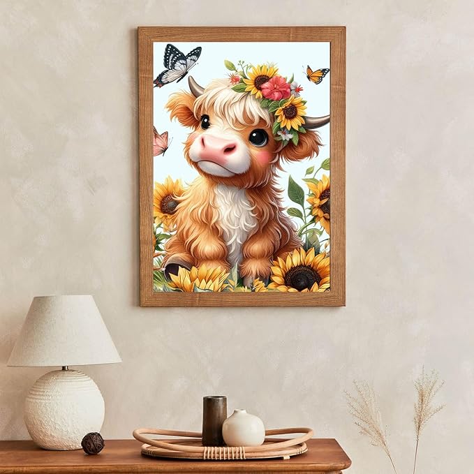cow cross stitch kits for adults - stamped crossstitching kits preprinted 11 count cross-stitch kit for beginner, 11ct prestamped easy pattern needlepoint kits crafts for decor