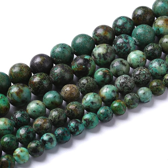12mm 32pcs Natural African Turquoise Stone Beads for Jewelry Making Round Loose Gemstone Beads DIY Bracelet Necklace Earrings