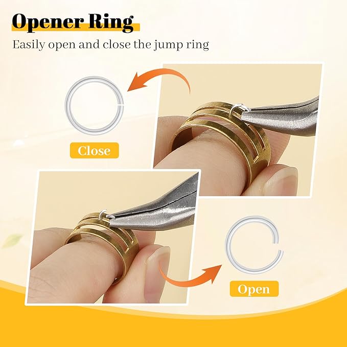 Gartful Jump Rings for Jewelry Making, 4-10mm Silver Jump Ring with Pliers & Tweezers & Opener Ring for Jewelry Repair & DIY Necklace, Bracelet, Earring, Keychain