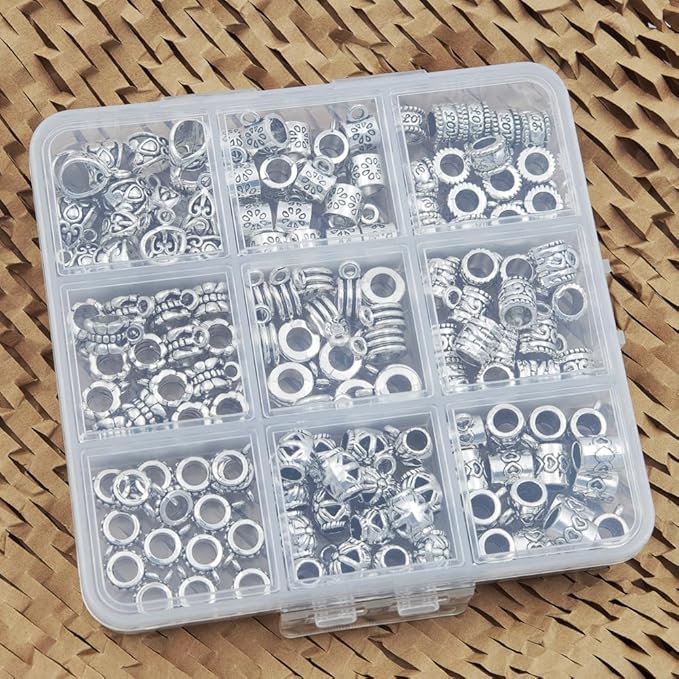 INSPIRELLE 144 Pieces Antique Silver Bails Metal Alloy Bail Bead for Bracelet Necklace Earring Jewelry Making