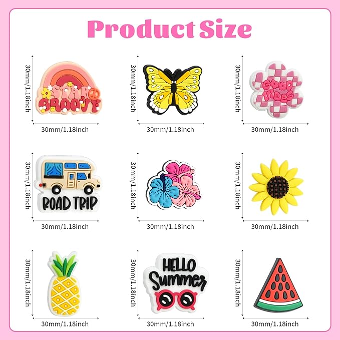 Silicone Focal Beads for Pens Summer Accessory Kit 30 Pcs Colorful Round Beads for Keychain Making Bracelet Necklace Handmade Crafts