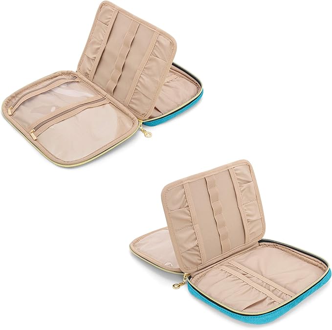 Yarwo Crochet Hook Case, Travel Organizer Holder for Crochet Hooks, Circular Knitting Needles, Knitting Needles (up to 8") and Other Supplies, Teal (Bag Only, Patented Design)