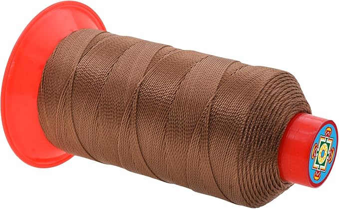 Mandala Crafts Size 346 210D T350 Bonded Nylon Thread - Russet Brown 415 YDs Tex 350 Heavy Duty Sewing Threads for Leather, Jeans, Weaving, Outdoor Marine Upholstery