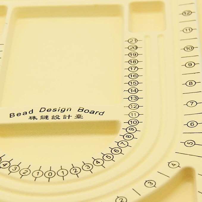 H&W Yellow Bead Board with Flock, 9.5 by 12.9-inch, Design Beading Board Tray DIY Craft Tool for Girl and Necklace Beading Jewelry Designer
