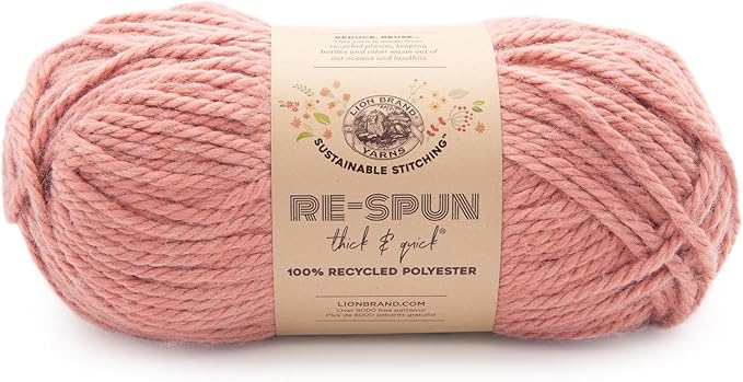 Lion Brand Yarn, Re-Spun Thick & Quick Super Bulky Yarn for Knitting, Crochet, and Crafts, Desert Sand, 1 Pack, Soft Fiber for Chunky Blankets, Bulky Throws, and Cozy Sweaters