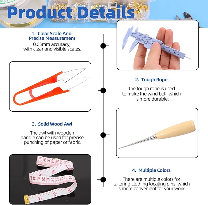 Glarks 1250Pcs Jewelry Making Kit, Jewelry Making Supplies with Jewelry Making Pliers Tool, Beading Wires, Jewelry Findings for Jewelry Making, Wrapping and Repair