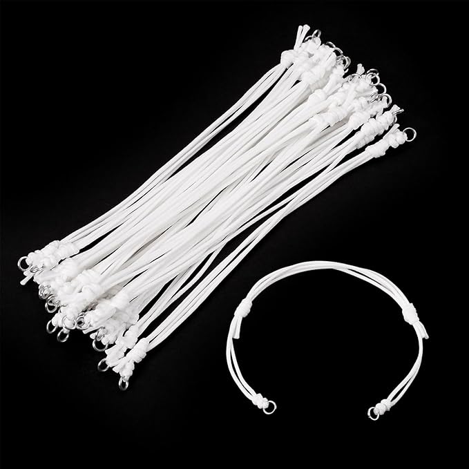 KISSITTY 20pcs Adjustable Bracelet Cords for Connector Charms Waxed Polyester Thread Cord Simple Color Half Finished Bracelet for Friendship Bracelets Jewelry Making