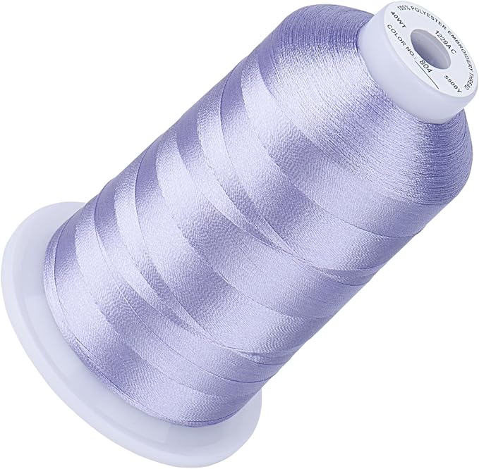 Simthread 5500Yds Embroidery Thread, 5000M High-Yardage 40WT 100% Polyester Thread – 170+ Vivid Colors, High-Speed Rated – Compatible with Brother, Singer, Janome & More - Lavender 804
