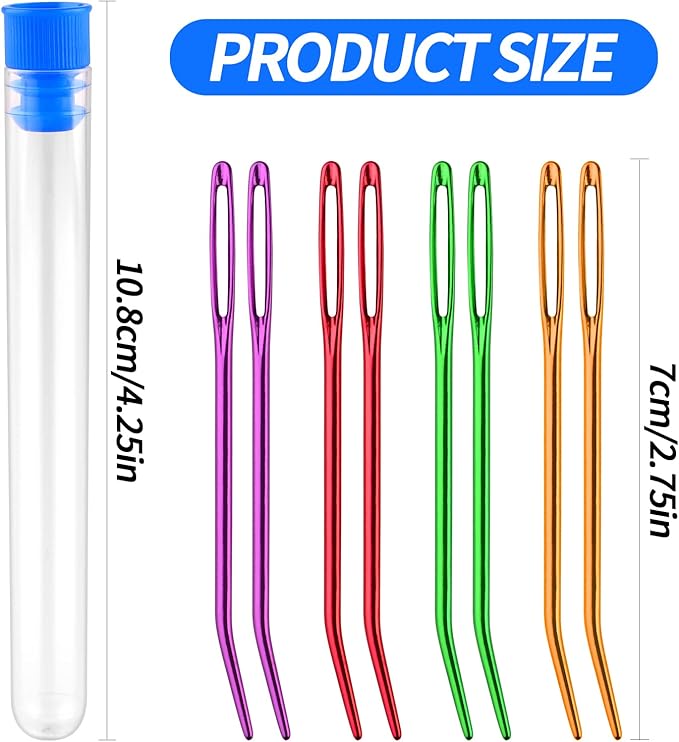 Repair Sewing Needles, Big Needle and Giant Tapestry Needles with Transparent Bottle for Crochet Darning Beading Quilting Weaving Crafts, Total 8 Pcs
