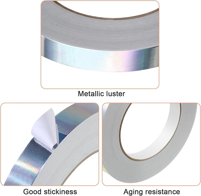 Zonon 3 Sizes Laser Colorful Self Adhesive Polyester Film Tape Washi Tape for Car Furniture Graphic Arts Walls Decor, 55 yds(5/10/15mm)