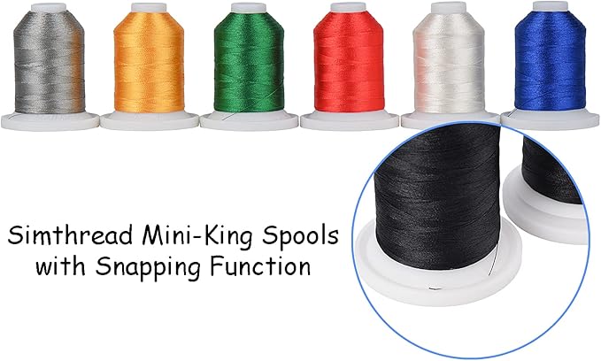 Simthread Embroidery Thread with Storage Box - 12 Options - 800 Yards/Spools, 9 Regular Colors for Embroidery and Sewing Machine