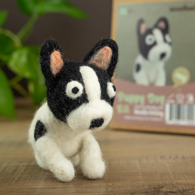 Woolbuddy Needle Felting Kit for Beginners & Adults – DIY Puppy Animal Craft Kit – Complete Starter Set with Wool, Needles & Step-by-Step Instructions