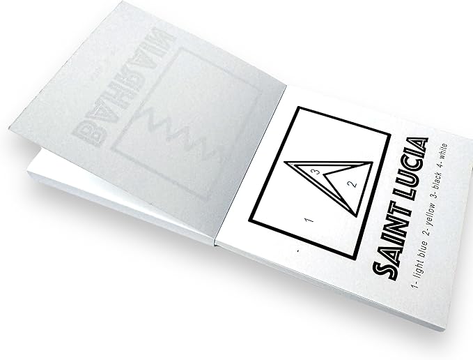 A Brighter Year The Original Adult Mini Coloring Book - Flags of The World Color by Number Edition - 3” x 3” Pocket Size, 50 Pages, Lay Flat Binding, Thick Paper, No Bleeding - Stress Relief, Gift