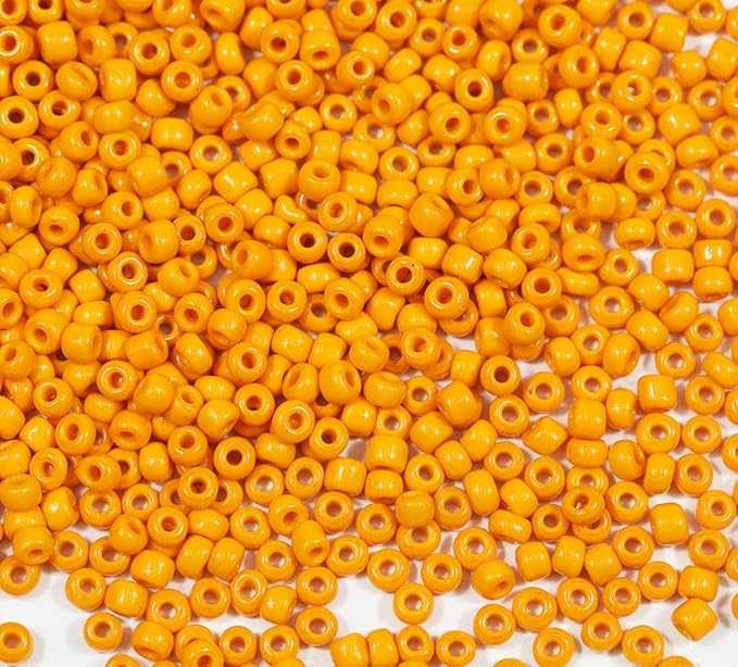 Bala&Fillic Opaque Light Orange Color 4mm Seed Beads About 1200pcs/100Grams in Bag, 6/0 Glass Craft Beads for Making Bracelet and Necklace (Light Orange,4mm)