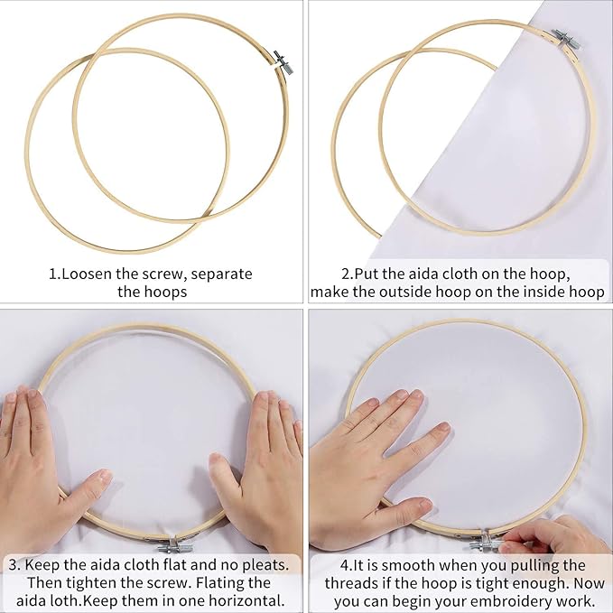Santune 3 Sets Embroidery Cross Stitch Kits with Instructions,Needlepoint Kit with 3 Stamped Clothes,1 Hoop and 6 Needles,Mothers Day Gifts