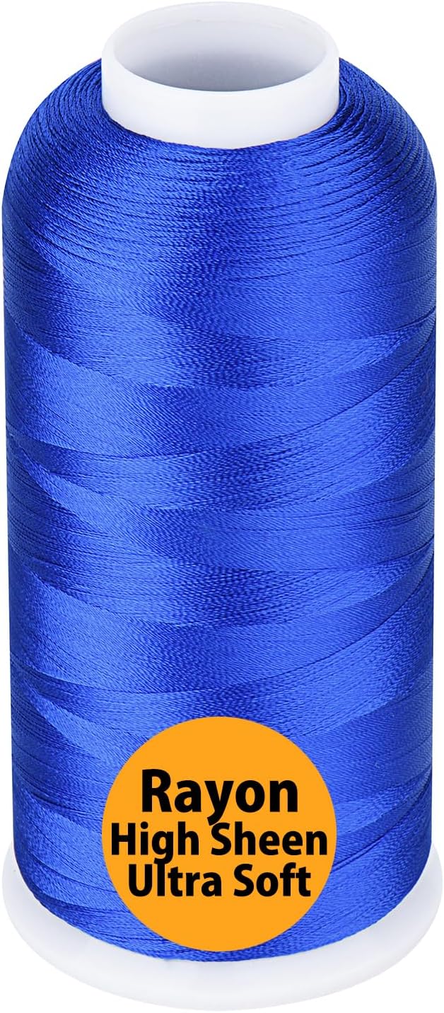 Simthread Rayon Embroidery Thread 5500 Yards, 40wt 100% Rayon Viscose for Commercial and Domestic Machines - Blue 1134