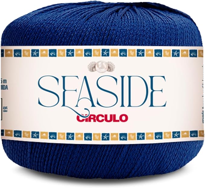 CIRCULO Seaside Yarn, Perfect for Beachwear, Bikinis & Cover-Ups, Quick-Drying & Lightweight, Fingering Weight, 100% Polyamide, 180.4 yds, 50g (2604 - Deep Sea)