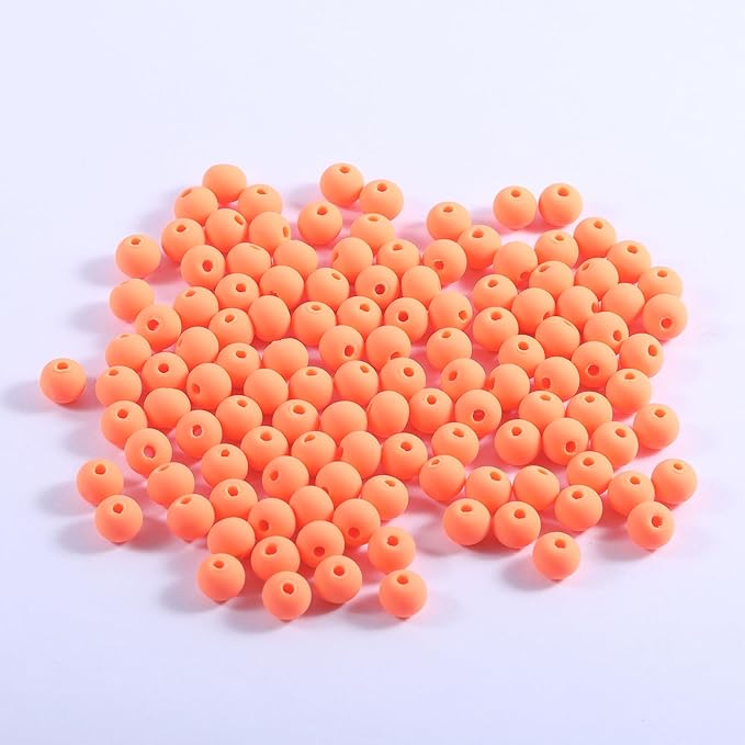 250Pcs Orange Clay Beads for Bracelets Making, 6mm Round Beads for DIY Necklace Earring Making Kit