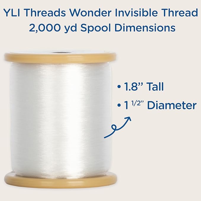 YLI Invisible Thread – Fine Polyester Monofilament for Quilting, Appliqué & Stitch-in-The-Ditch (Wonder Invisible Thread & Topstitch #70/10, Combo Pack)