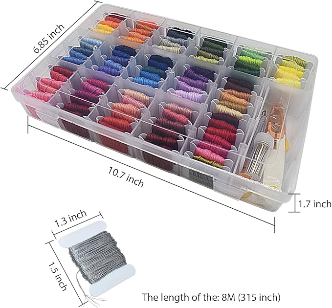 Embroidery Floss Thread Kit 100％ Cotton Floss Bobbins and Cross Stitch Kit Bracelets Floss Crafts Floss (96 Color)