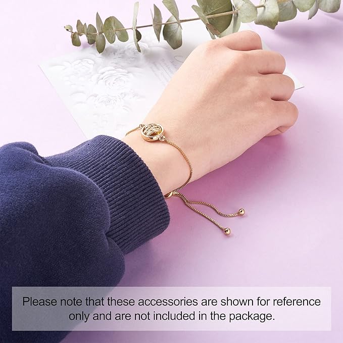 FASHEWELRY 16Pcs Adjustable Slider Bracelet with Ball Ends Slider Extender Chains with Rhinestone Ends for DIY Bracelet Jewelry Making