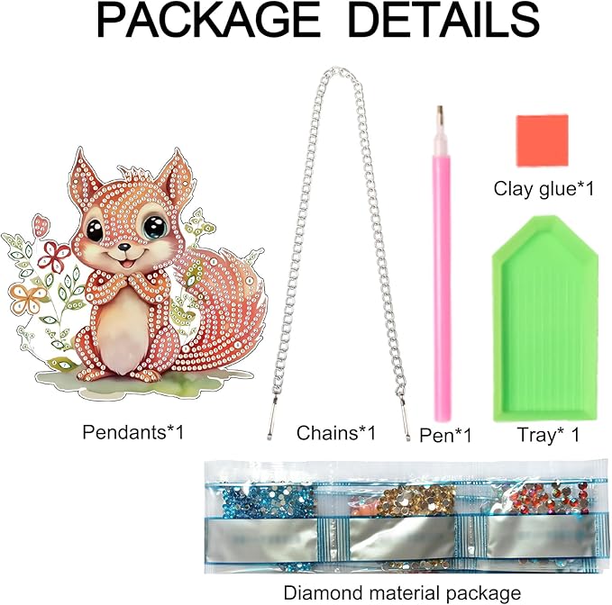 Tontut Easter Diamond Painting Wall Hanging, Squirrel Special Shape Diamond Painting Kit, Acrylic Crafted Diamond Art for Home Wall Garden Decoration